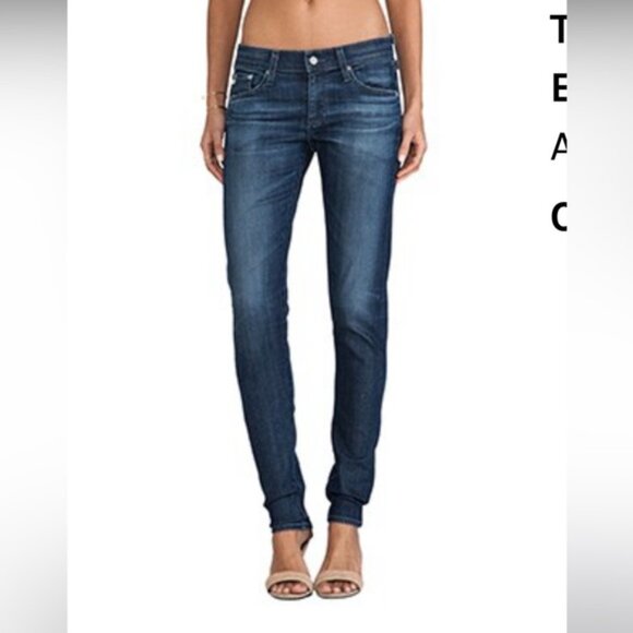 AG Adriano Goldschmied Nikki Relaxed Skinny Jeans Medium Blue Zipper Pocket 25 R - Picture 2 of 14